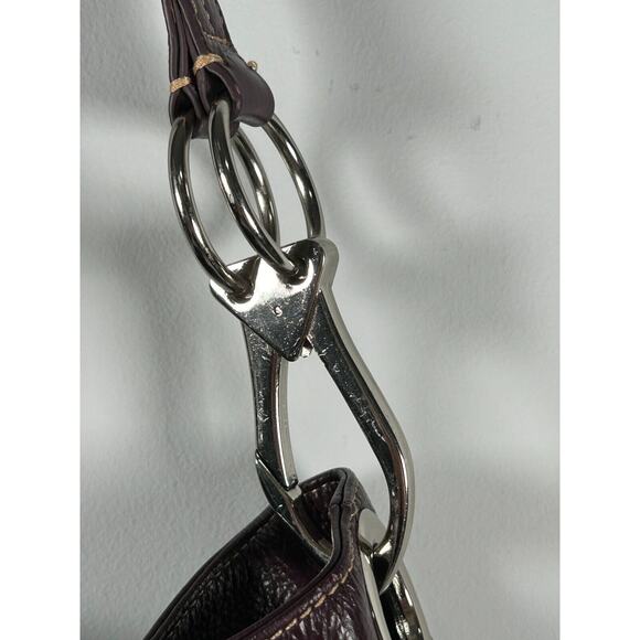 Celsius Women's Red Burgundy Leather Detachable Strap Shoulder Bag Size Medium - Picture 4 of 11